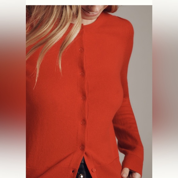 Anthropologie The Juliet Crew-Neck Cardigan Sweater: Cotton Blend Edition - Picture 2 of 4